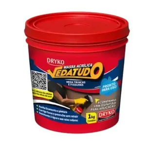 Vedante para Trincas Veda Trinca Vedatudo 1kg para Paredes Tetos e Fundações Uso Interno e Externo Dryko Vedante para Trincas Veda Trinca Vedatudo 1kg para Superfícies Internas e Externas Dryko