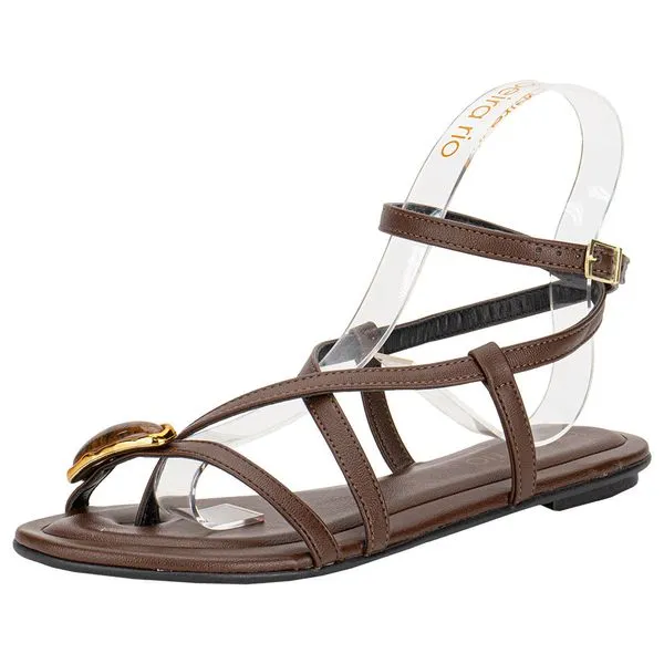 Sandália Feminina Flat Beira Rio 8367875 CAFÉ 36