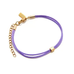 Pulseira Matiz Pilar Lilás e Aço Lilás Ajustável
