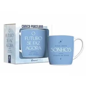 Caneca Cerâmica Brasfoot 300 ml O Futuro Se Faz Agora CANECA PORCELANA BRASFOOT 300ML O FUTURO