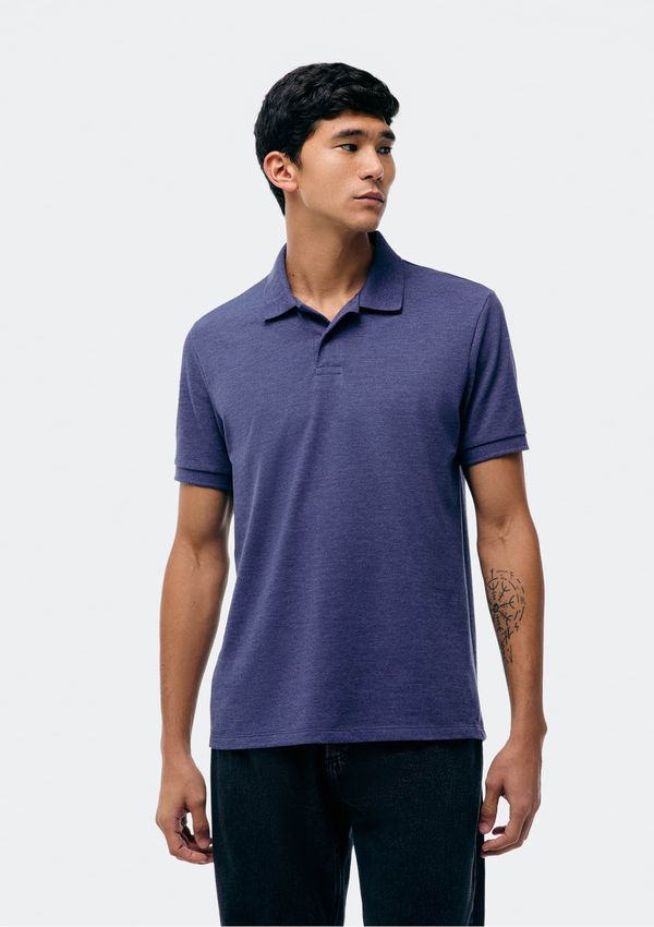 Camisa Polo Básica Masculina Manga Curta Em Piquet - Azul XG
