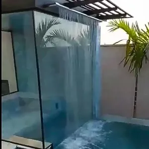 Cascata Chuveiro Tubular com Bicos de Saida 3 Metros Cortina de Agua para Piscina em Aco Inox Design Cascata Chuveiro Tubular 3 Metros para Piscina em Aco Inox com Bicos de Saida Inox Design