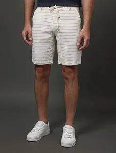 Bermuda Masculina Cotton Stripes Calvin Klein - Off White Bermuda Masculina Cotton Stripes Calvin Klein Off White 40
