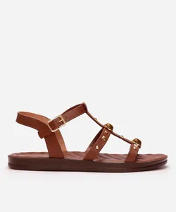rasteirinha gladiadora com tachas marrom 37