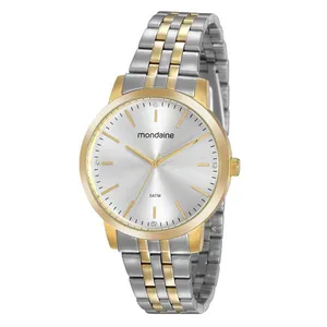 Relógio Feminino Casual Aço Prata e Dourado