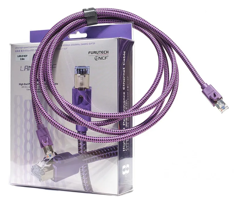 FURUTECH LAN-8 NCF Cabo Ethernet 1,8M Ultimate High End Audio Grau Cat 8 Cabo LAN