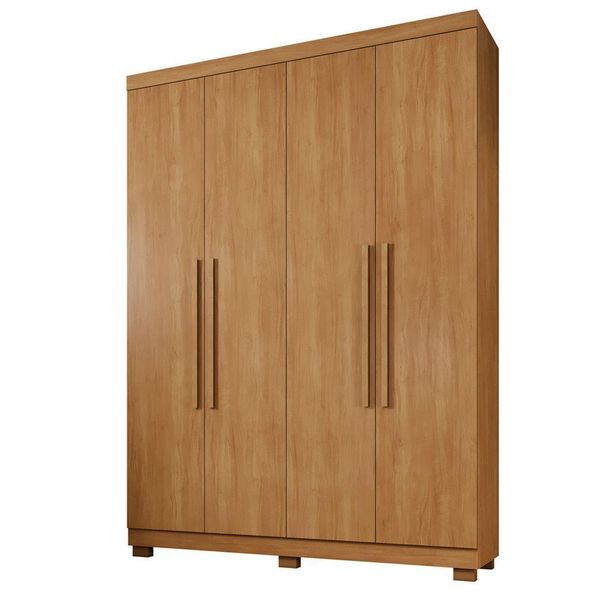 Guarda Roupa New Master 4 Portas 3 Gavetas 8 Prateleiras Cinamomo