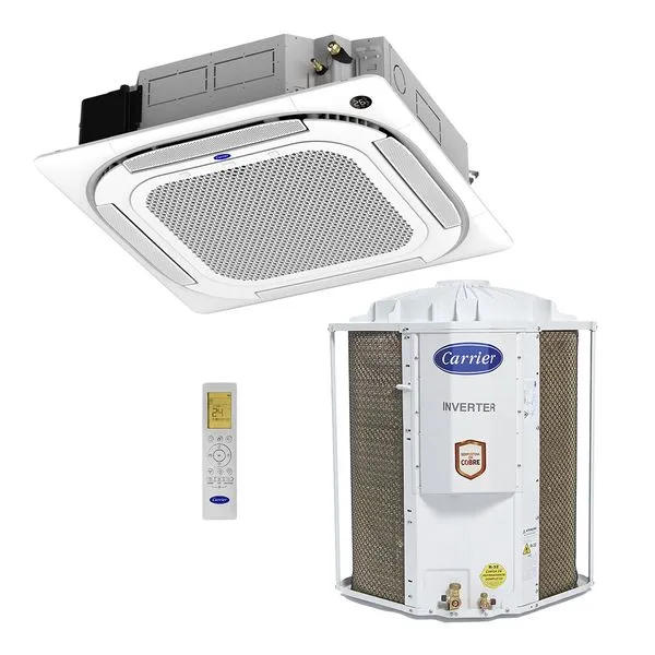 Ar Condicionado Cassete 36000 BTUs Inverter 4 Vias Frio Carrier 40KVQE36C5.40KWFLB.38CCVE36515MC - 220v