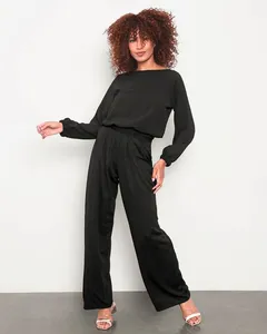 Calça Feminina Com Pregas Pantalona Preta P