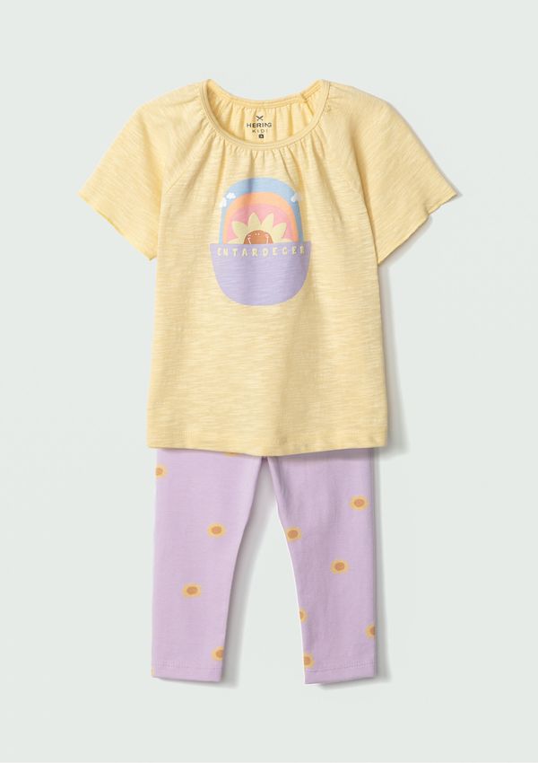 Conjunto Infantil Menina Toddler Com Estampa - Amarelo 003