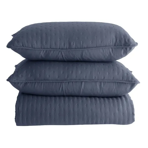 Kit Colcha Queen Chamonix Azul Jeans 240x260cm 22461 - BecaDecor