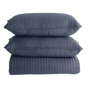 Kit Colcha Queen Chamonix Azul Jeans 240x260cm 22461 - BecaDecor