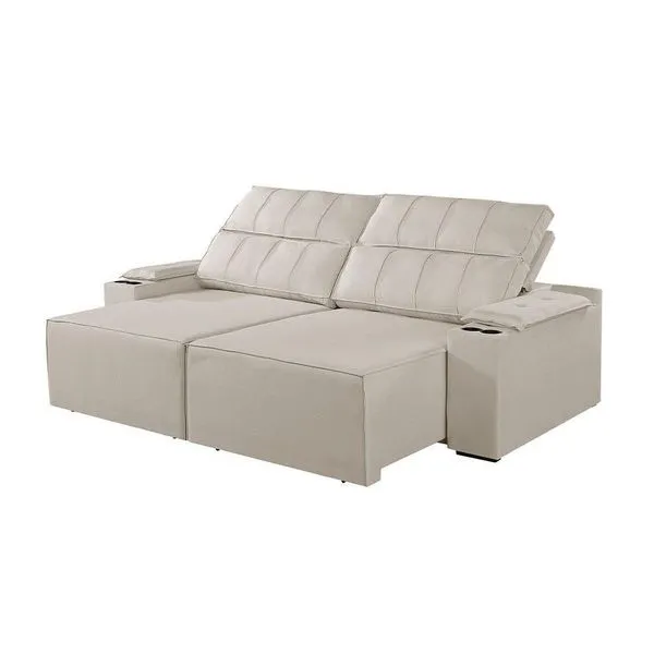 Sofá 2 Lugares Retrátil E Reclinável M-182 Martins Creme