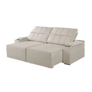 Sofá 2 Lugares Retrátil E Reclinável M-182 Martins Creme