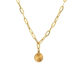 Colar Lucelia de Aço Dourado Dourado Ajustável