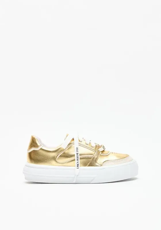 Tênis Com Passador Em Metal Amarelo 35