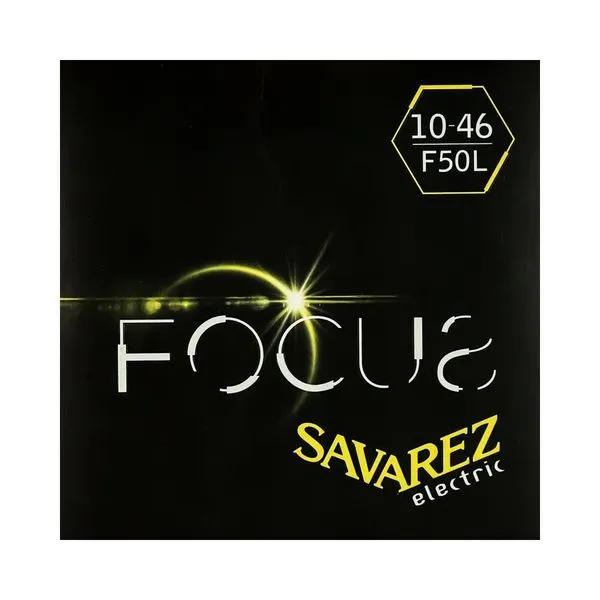 Encordoamento para Guitarra Savarez Focus F50L Aço Inox Núcleo Hexagonal Leve .010-.046 Roundwound Encordoamento Guitarra Savarez Focus F50L Aço Inox Leve .010-.046