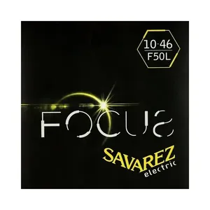 Encordoamento para Guitarra Savarez Focus F50L Aço Inox Núcleo Hexagonal Leve .010-.046 Roundwound Encordoamento Guitarra Savarez Focus F50L Aço Inox Leve .010-.046