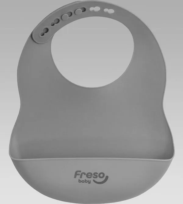 Babador em Silicone com Bolso Freso Baby Cinza - ALCH5019 Cinza - ALCH5019
