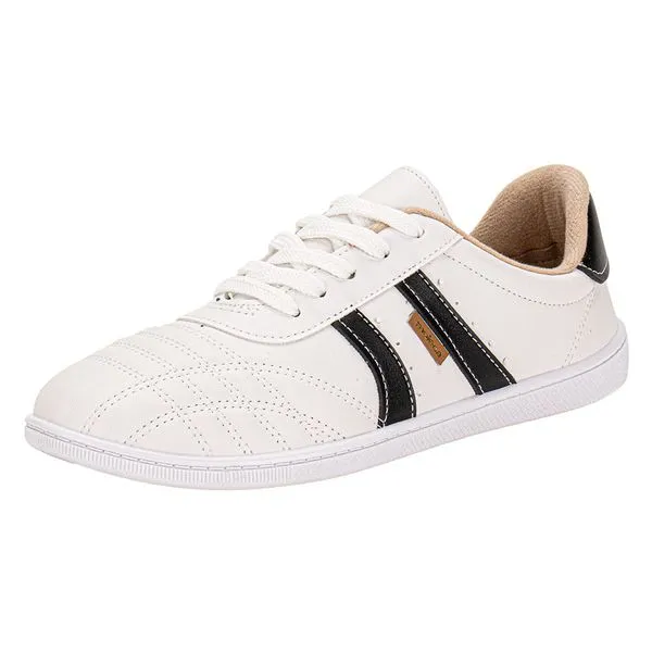 Tênis Feminino Casual Moleca 5605475 BRANCO/PRETO 36