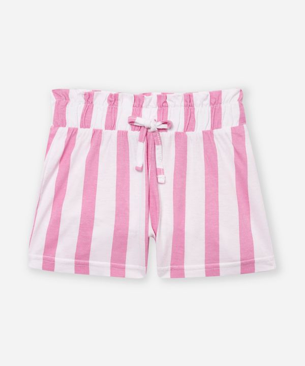 short de algodão infantil clochard listrado rosa 12