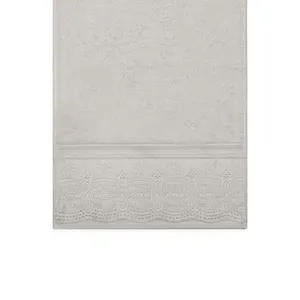 Toalha Lavabo com Renda Luisa Bouton Bege