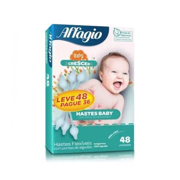 Hastes Flexíveis Baby Affágio Leve 48 Pague 36 Unidades