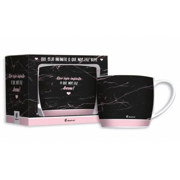 Caneca Cerâmica Brasfoot 300 ml Que Seja Infinito CANECA PORCELANA BRASFOOT 300ML QUE SEJA