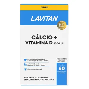 Suplemento Alimentar Lavitan Cálcio + Vitamina D 1000 UI 60 Comprimidos
