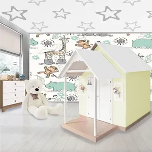 Casinha de Brinquedo Infantil em MDF L12 com Varandinha Telhado Branco e Amarelo Criança Feliz Casinha de Brinquedo Infantil em MDF L12 Telhado Branco e Amarelo Criança Feliz