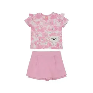 Conjunto Curto Lilica Ripilica Blusa Short Saia Active Rosa 1