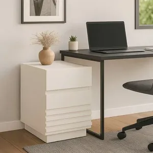 Gaveteiro Ripado com 2 Gavetas Samambaia CabeCasa MadeiraOriginals Off White