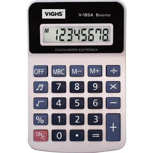 Calculadora Mesa Vighs V-185a 08 Dígitos Prata