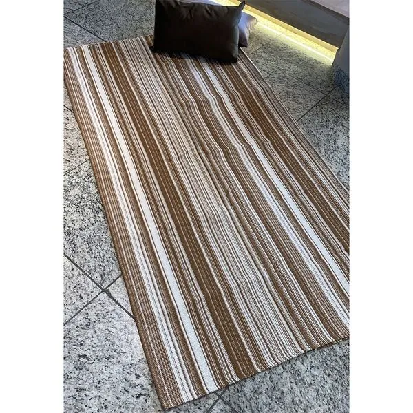 Tapete Manta Rustica Guarapari Ma3 Marrom Claro 95x140cm Ref.MRGUA095140MA3 Bordartes