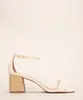 sandália feminina salto médio com rafia bico quadrado off white 39
