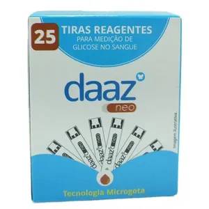 Tiras Reagentes Para Medição De Glicose Daaz Neo 25 Tiras