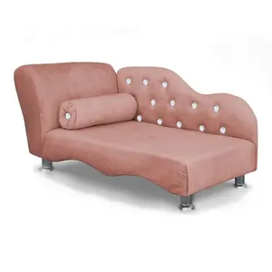 Caminha Mini Poltrona Divã Strass para Cães e Gato Loja Sheep Veludo Rose Rosa 62cm Caminha Mini Poltrona Divã para Pet Loja Sheep Veludo Rose Rosa com Almofada