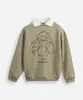 blusão juvenil de moletom com gola stitch verde 16