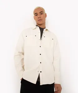 camisa cotelê oversized manga longa off white M