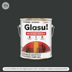 Tinta Esmalte Sintético Standard Brilhante Glasu Suvinil 3,6L Secagem Rápida Preto (MP)