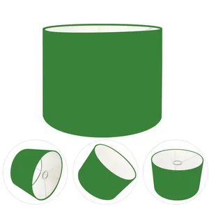Cúpula Abajur E Luminária Cilíndrica Vivare Cp-7015 ø35x25cm - Bocal Nacional Verde-folha