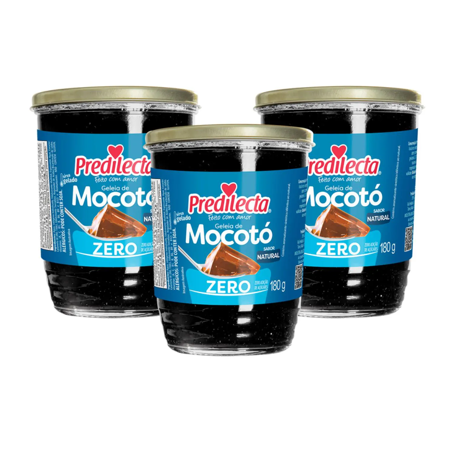 Kit Geleia De Mocotó Natural Diet Zero Açúcar - Predilecta 3 Potes 180g