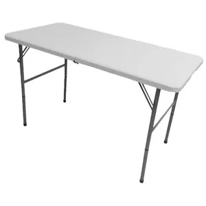 Mesa Dobrável Ideal Branco E Cinza 122x62cm Y-BI