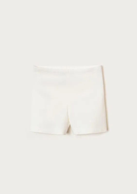 Shorts Curto Básico Infantil Menina - Off white 010