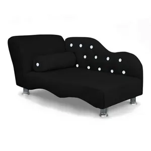 Caminha Mini Poltrona Divã Strass para Cães e Gato Loja Sheep Veludo Preto 37x62x47cm 1 Unidade Caminha Mini Poltrona Divã para Pet Loja Sheep Veludo Preto com Almofada Cilíndrica 1 Unidade