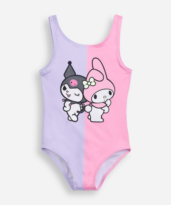 maiô infantil my melody e kuromi bicolor colorido 4