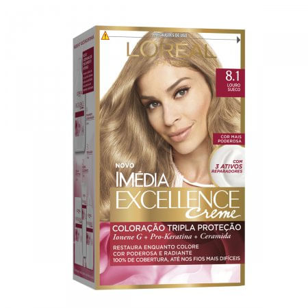 Coloração Imédia Excellence Creme N°8.1 Louro Sueco