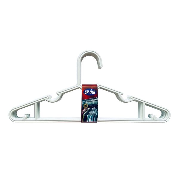Conjunto de Cabides de Plástico SP Útil Slim Luxo Branco 10 Unidades