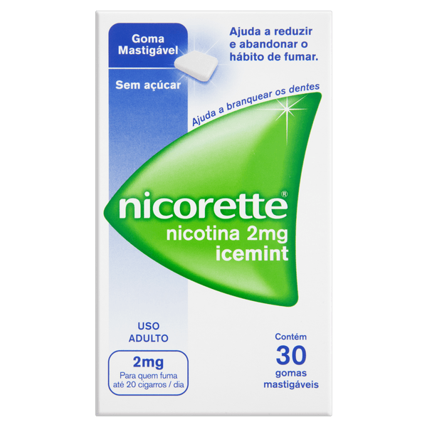 Nicorette Icemint 2mg 30 Gomas Mastigáveis - Nicorette
