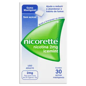 Nicorette Icemint 2mg 30 Gomas Mastigáveis - Nicorette